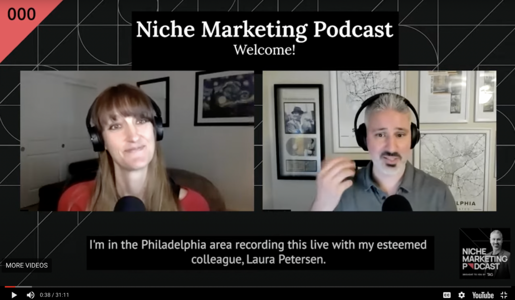 john bertino and laura petersen introducing the niche marketing podcast