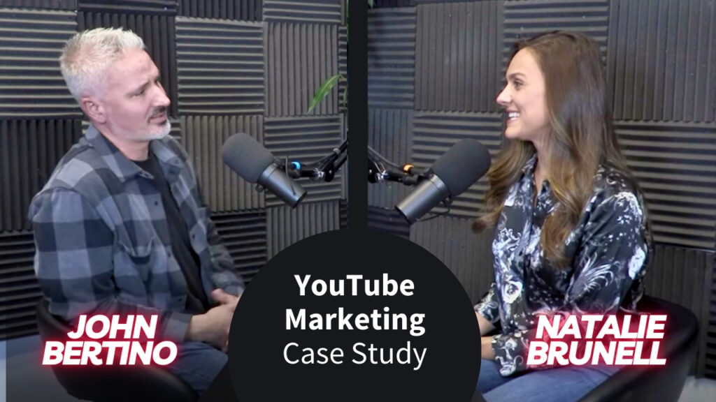YouTube Marketing Series with john bertino and natalie brunell talking in studio
